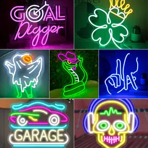 Colorful Neon LED Signs Wall Decor for Man cave, Snake Ghost Car Skull Wall-Mounted Light USB Powered Dimmable Neon, Ideal for Garage Home Office Shop Window Bedroom Nail Tech Decorations