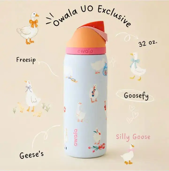 Owala FreeSip Goose 32oz Limited Edition Leak-Proof Stainless Steel Drinkware Water Bottle