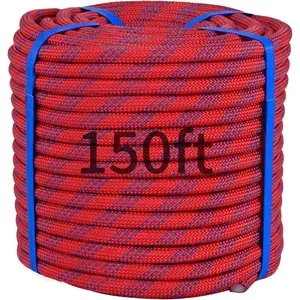 150ft 3/8 Inch Heavy Duty Nylon Climbing Arborist Rigging Rope for Tree Work (Red)