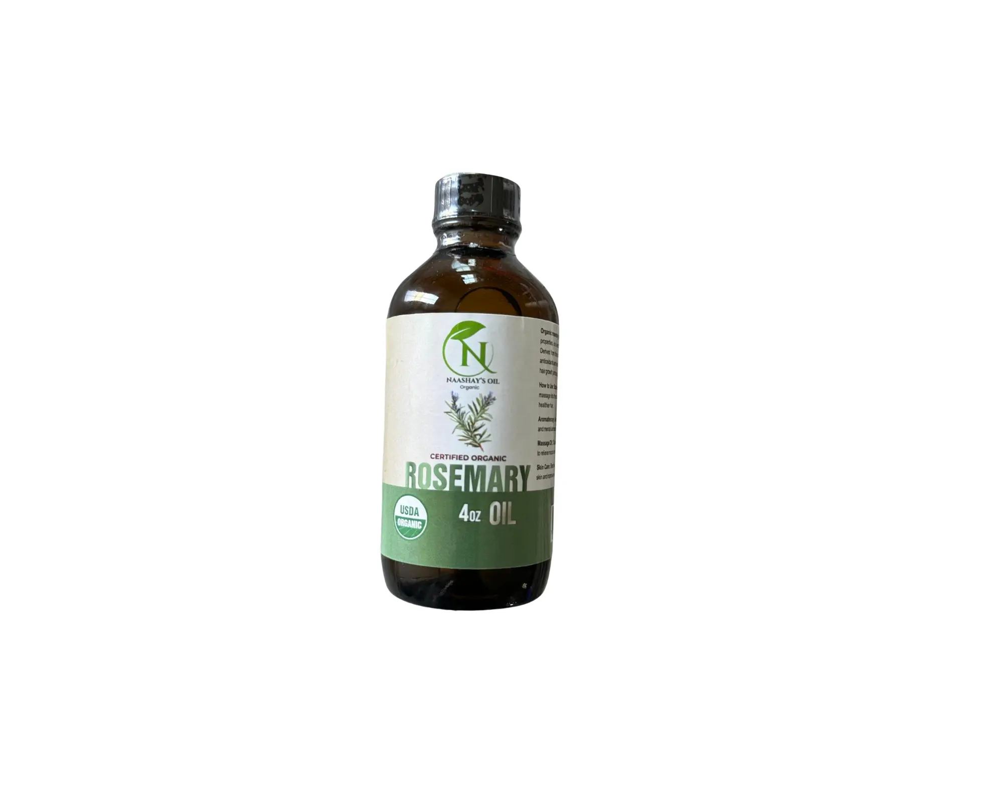 ORGANIC ROSEMARY OIL Essential Oil. 4 Fl Oz – 100% organic Rosemary Oil for Hair, Face, Skin Care, Diffuser, Aromatherapy, Scalp, Body Massage, Soap and Candle Making – with Dropper