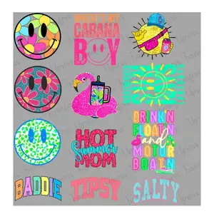 Summer UV DTF Transfers Gang Sheet 11” wide x 12” long DIY UV Direct to Film Transfers