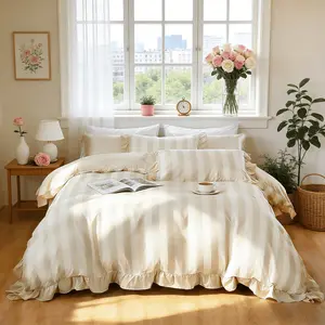 3-Piece Striped Print Bedding Set, Includes 1 Duvet Cover Without Filler & 2 Pillowcases Without Filler, Classic Stripe Design, New Spring Summer Design, Fresh Color, Bedroom Decor