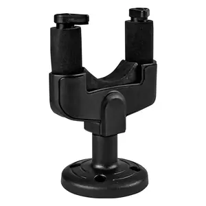 5 CORE Guitar Wall Mount Hanger Hook with Metal Base Soft Padding Adjustable Rotatable Holder for Acoustic Classical Electric Bass Guitars - GH ABS