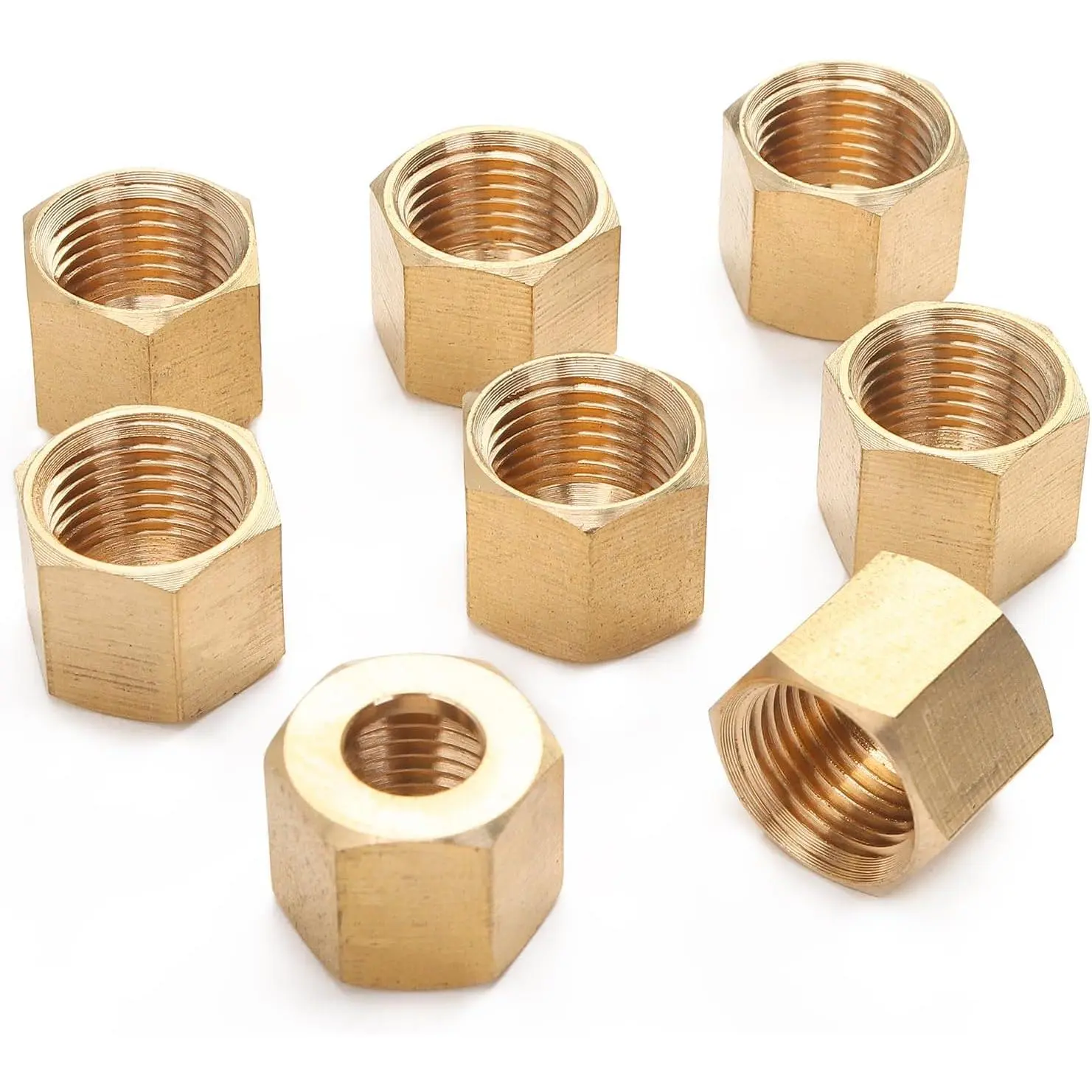 1/4-Inch Brass Compression Nut,Brass Compression Fitting(Pack of 25)