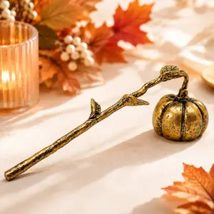 Candle Snuffer Extinguisher with Long Handle,Candle Snuffer, Retro Style Wick Flame Snuffer for Putting Out Candle Flame Safely,Pumpkin Candle Snuffers Decoration Christmas Gift Room Spooky
