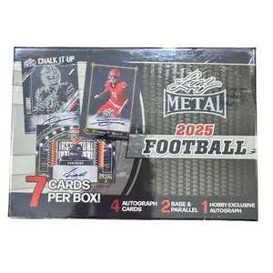 Leaf 2025 Metal Football Hobby Box - 5 Autograph Cards & 2 Base Cards per Box Sports Collectible