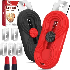 2 count Sourdough Lame, Upgraded  Bread Lame with Retractable Anti-Slip Handle, Dough Scoring Tool & Bread Scoring  for Sourdough Baking, Includes 5  & 2 Finger