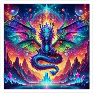 1 set of DIY diamond painting kit, 5D diamond art set, DIY decoration dragon, rainbow, dream mosaic, diamond art, DIY art home decor