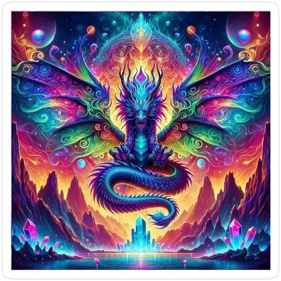 1 set of DIY diamond painting kit, 5D diamond art set, DIY decoration dragon, rainbow, dream mosaic, diamond art, DIY art home decor