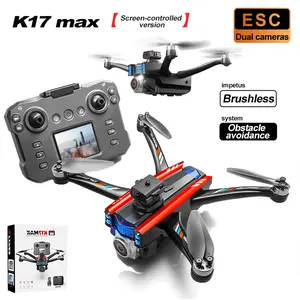 RC Kids Drone With Screen Display Remote, Dual Camera, Optical Flow Hover, LED Lights, Speed Adjustment, Impact-Resistant ABS Shell, Gravity Sensor, Brushless Motor, Trajectory Flight, 360 Degree Flip, APP Control, Headless Mode, One-Key Takeoff/Landing