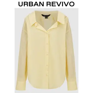 URBAN REVIVO Long Sleeve Shirts UWU250010 Casual Outfit 2025 Women Clothing Girl Elegant Fashion Trendy and Versatile OOTD Womenswear Tops
