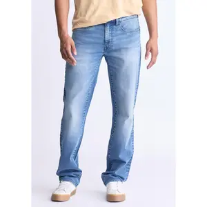 Straight Six Men's Freedom Flex Jeans, Crinkled blue - BM22996