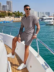 fashionable and versatile,mens  matching  set Linen Beach Outfit Set for Men