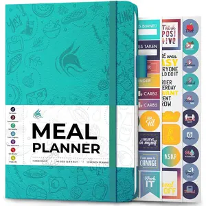 Weekly Meal Planner - Weekly & Daily Meal Prep Journal with Shopping and Grocery Lists for Menu Planning,  Diet &  , Lasts 1 Year, Undated, A5 - Aquamarine