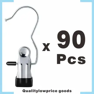 90 PCS Rotating Clip Hanger Organizer – Stainless Steel Foldable 360° Clothes Drying Rack | Space Saving Multi-Layer Hanger for Socks, Towels & Clothes