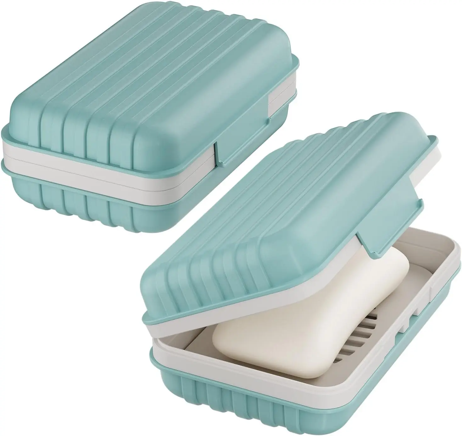 Leakproof Bar Soap Holder Dish with Lid for Shower, Portable 1 Pack Travel Soap Case Box for Gym, Camping, Hiking, Outdoor Use, Travel Size Toiletries Essentials, Keeps Soap Dry