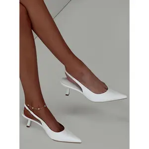 Denalia Pointed Toe Heels White Matte Denalia Pointed Toe Heels White Matte