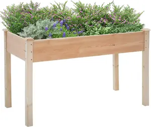 Raised Garden Bed Elevated Wood Planter Box Outdoor and Indoor Planter Box 49Lx24Wx29H Patio Garden Grow Bed for Vegetable Flower