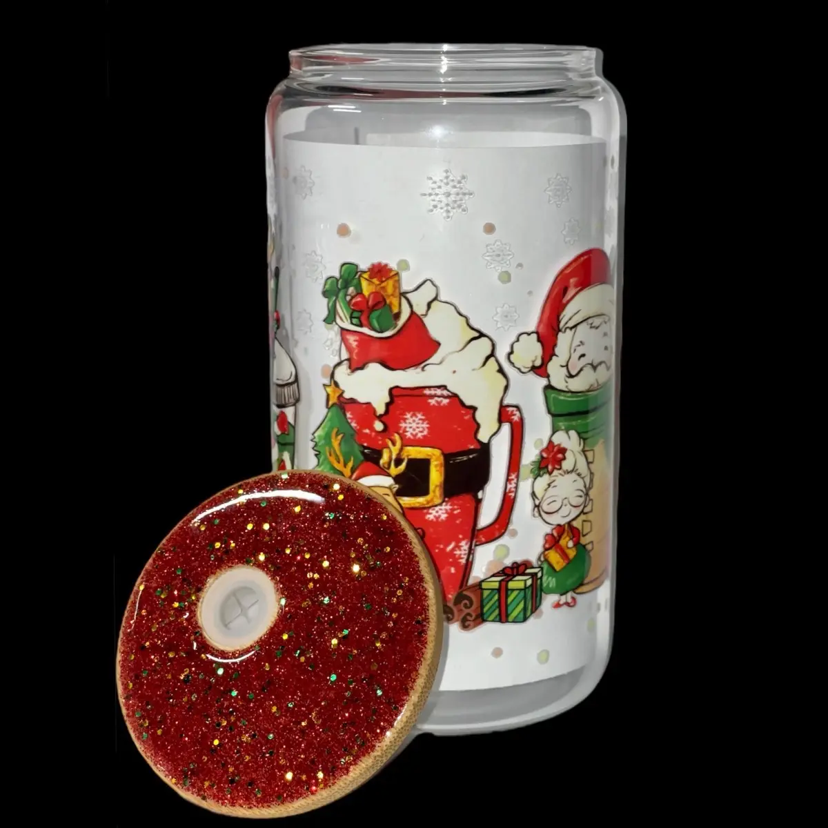 Santa’s Christmas Glass Cup