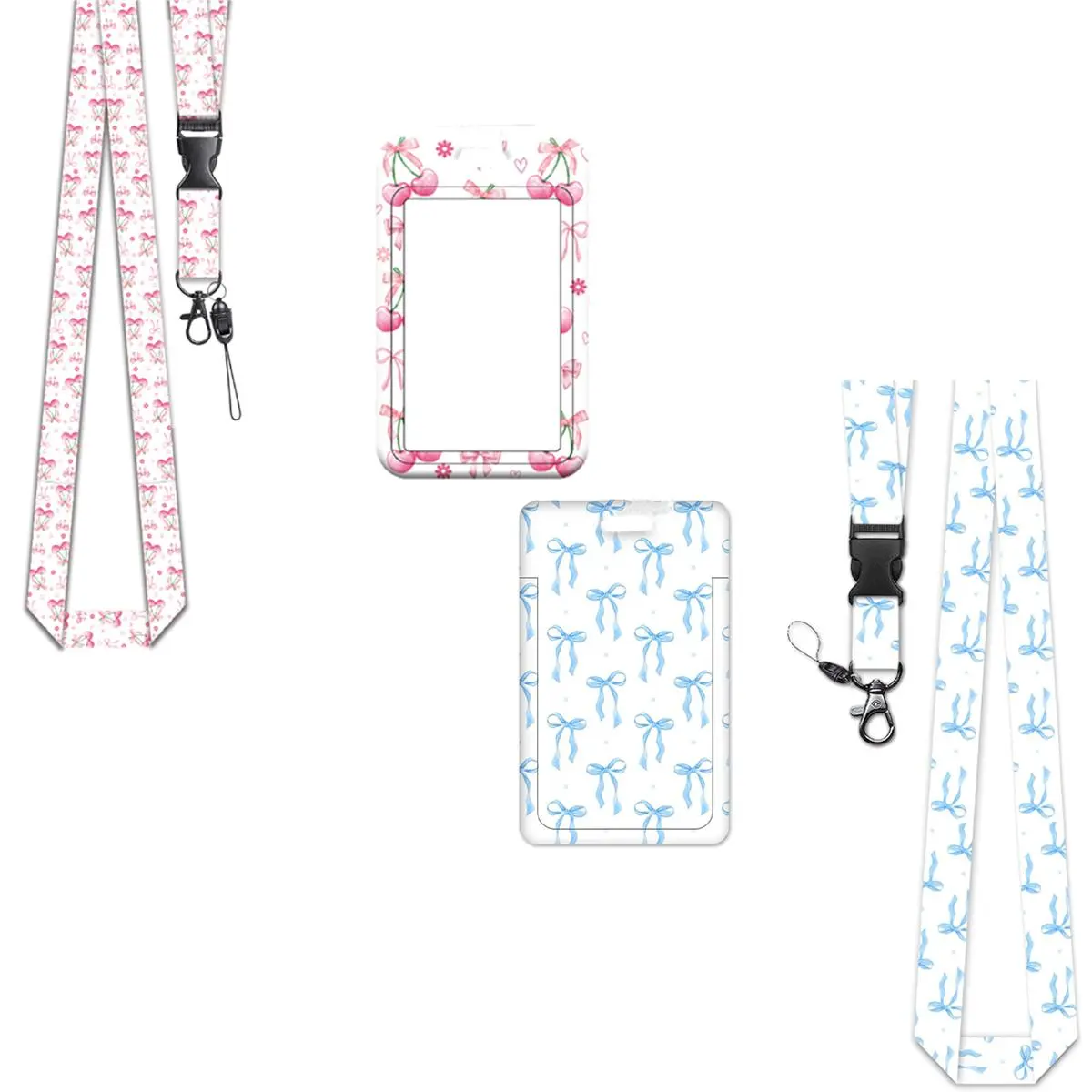 Lanyard & Card Holder Set, 1 Count Removable Lanyard & Card Holder, Identification Badges & Supplies for Office School Dormitory, Removable Cardholder