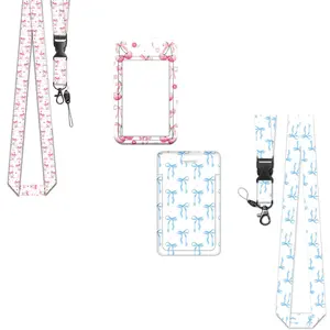 Lanyard & Card Holder Set, 1 Count Removable Lanyard & Card Holder, Identification Badges & Supplies for Office School Dormitory, Removable Cardholder