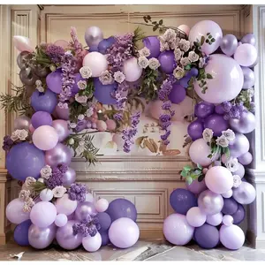 Garland Kit -  Stuffed Dark  Lavender  Arch Latex  Lilac Color for  Shower Birthday Butterfly Wedding Fairy Floral  Flower Party Decor