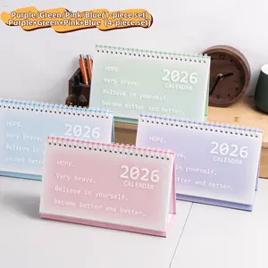 2026 New Year Doodle Typography Calendar Notebook, 2025/7-2026/12, Waterproof Coil Design, Fresh Style Desk Decor Office Stationery Supplies, Ideal for Daily Desktop Decoration