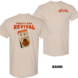 Treaty Oak Revival Cigarette Pack Shirt – Retro Band Graphic Tee For Men and Women, Country Rock Merch, Pin-Up Southern Style, Menswear