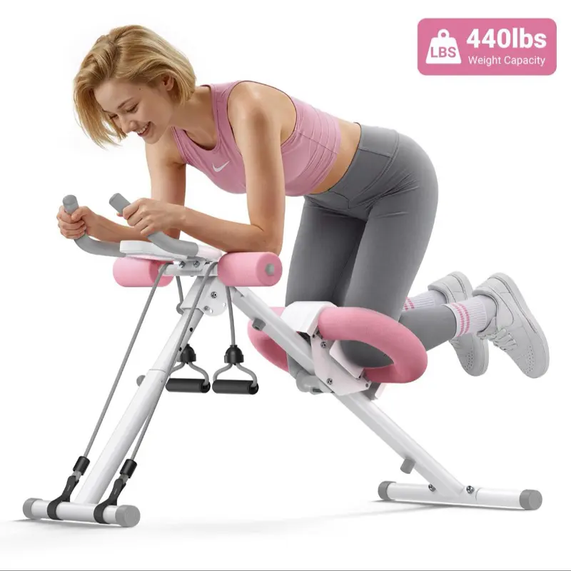 440lbs Weight Capacity Abdominal Crunch Machine for Home Fitness Training
