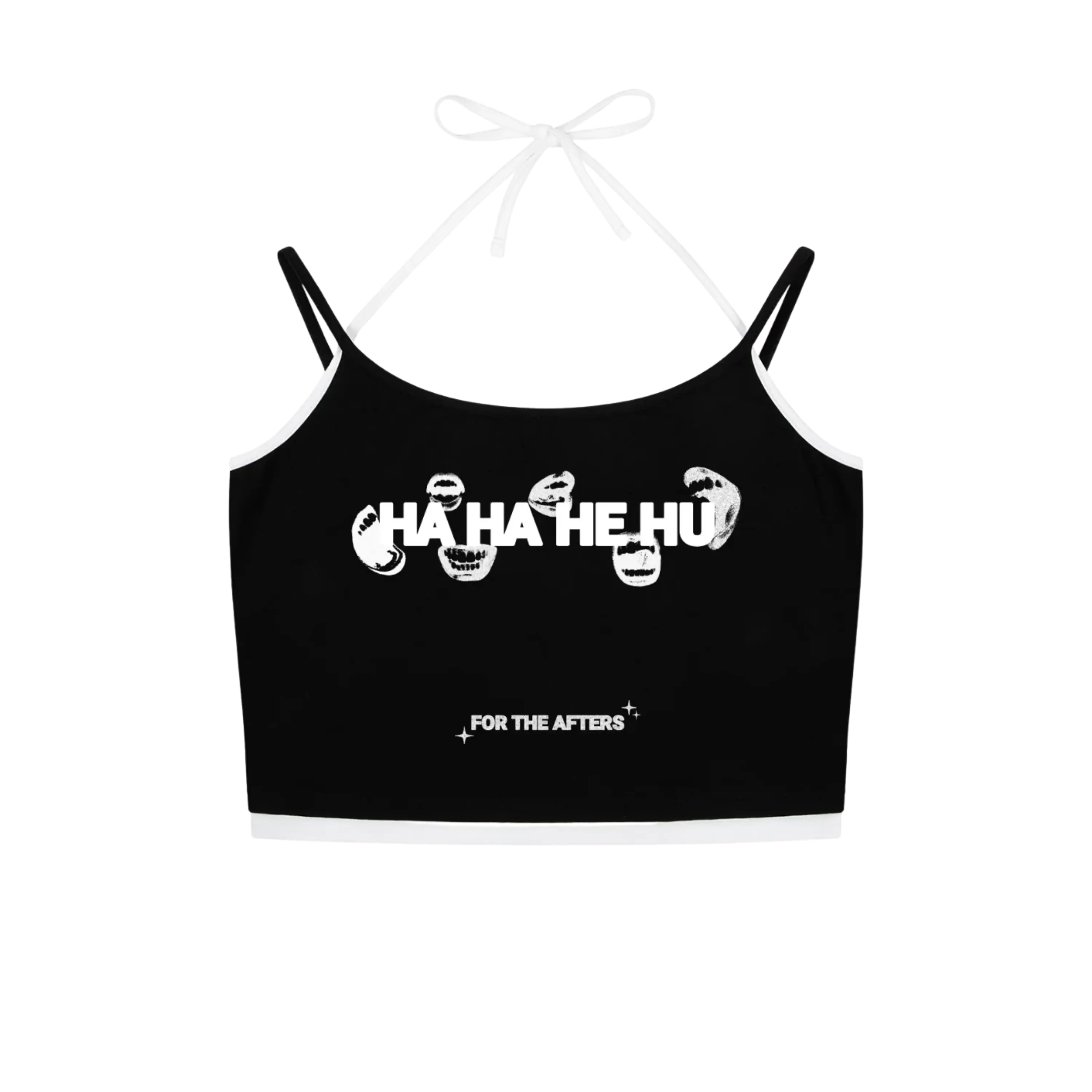Ha Ha He Hu | Contrast Binding Halter Tank Top