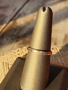 Hammered Sterling Silver Thin Stacker Band