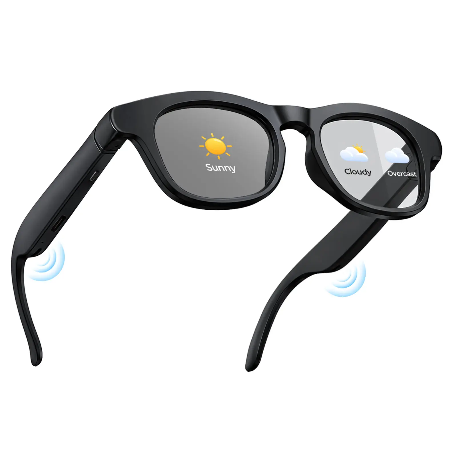 Seenda YJ012 Wearable AI Interpretation Smart Glasses with Photochromic Lenses - Bluetooth Audio, Open-Ear Sound, Hands-Free Calls, Remote Camera Shutter, 35g Lightweight, USB-C, for Commuters & Everyday Wear