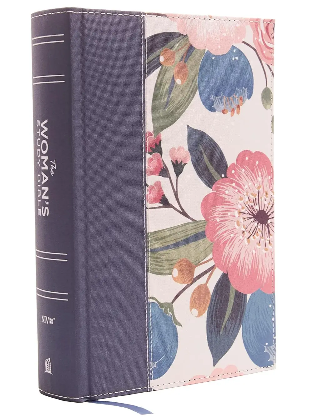 NIV The Woman's Study Bible (Thomas Nelson, Dorothy Kelley Patterson) - Durable and Elegant Cloth-over-Board Hard Cover, Blue Flowers Design, Full-Color Pages, Red Letter Text, Enhances Readability for God's Truth, Balance, Hope, Transformation