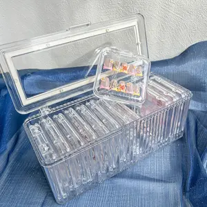 Delicatething Acrylic Nail Organizer Box, Nail Tool Box, Holds 13 Nail Boxes, Ideal for Clean and Tidy Desktop, Perfect Gift for Girls