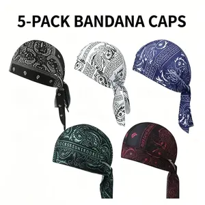 Universal Youth Paisley Cooling Headscarf Cap Set, Elastic-Fit Multifunctional Safety Helmet Liner for Athletes, Hand-Washable Motorcycle Pirate Head Wrap for Summer Outdoor Use