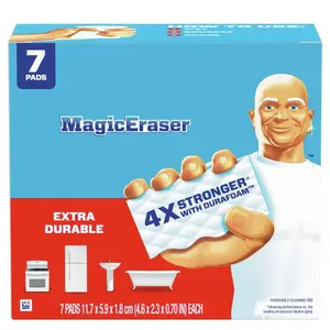 Durable Sponges - Magic Eraser Extra Durable All-Purpose Cleaning Pads with Durafoam, 7 Ct Scrubber Tool