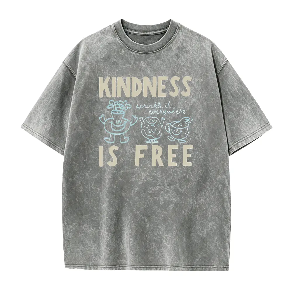 Kindness Is Free Shirt : Funny Sprinkled Doughnut Empathy Tee