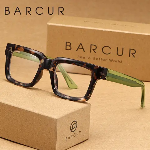BARCUR High End Oversized Textured Reading Glasses Made Of PC Lens Material And Square Frame, Reading Eyewear, With Fashionable Decoration To Enhance Visual Comfort. Brand Packaging Is A Great Gift Item