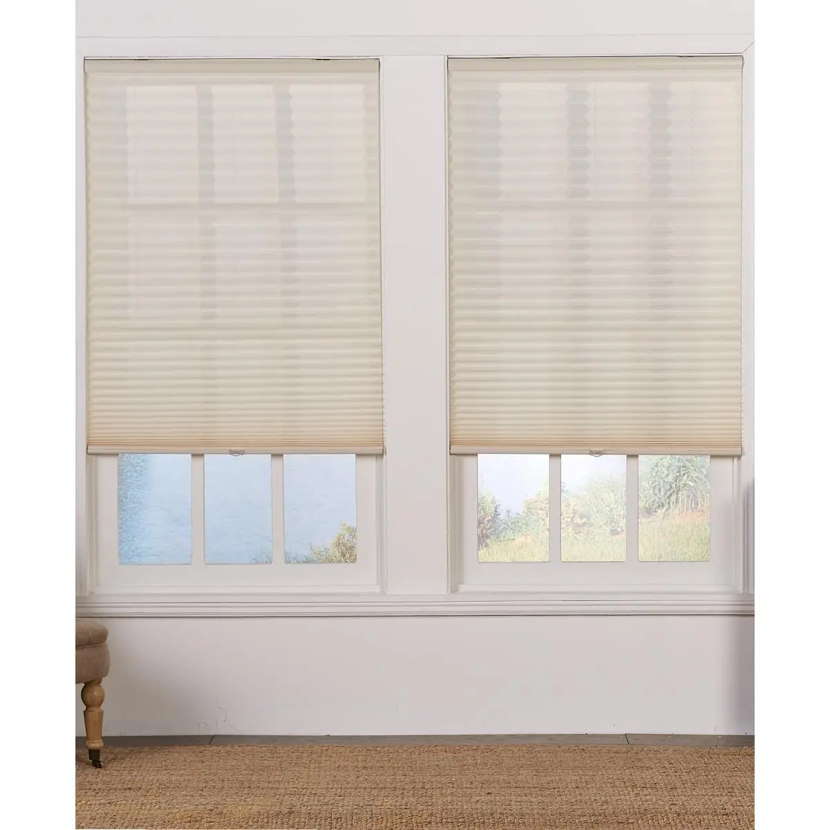 212 MAIN Cordless Light Filtering Pleated Windowshade (Cordlessblinds) - 27.5x48 in., Ecru Polyester, Classic Lightweight, Same Color on Both Sides, Natural Sunlight Control, Privacy Covering, Adjustable Baby & Maternity Decor Accessory, Windowshades, Liv