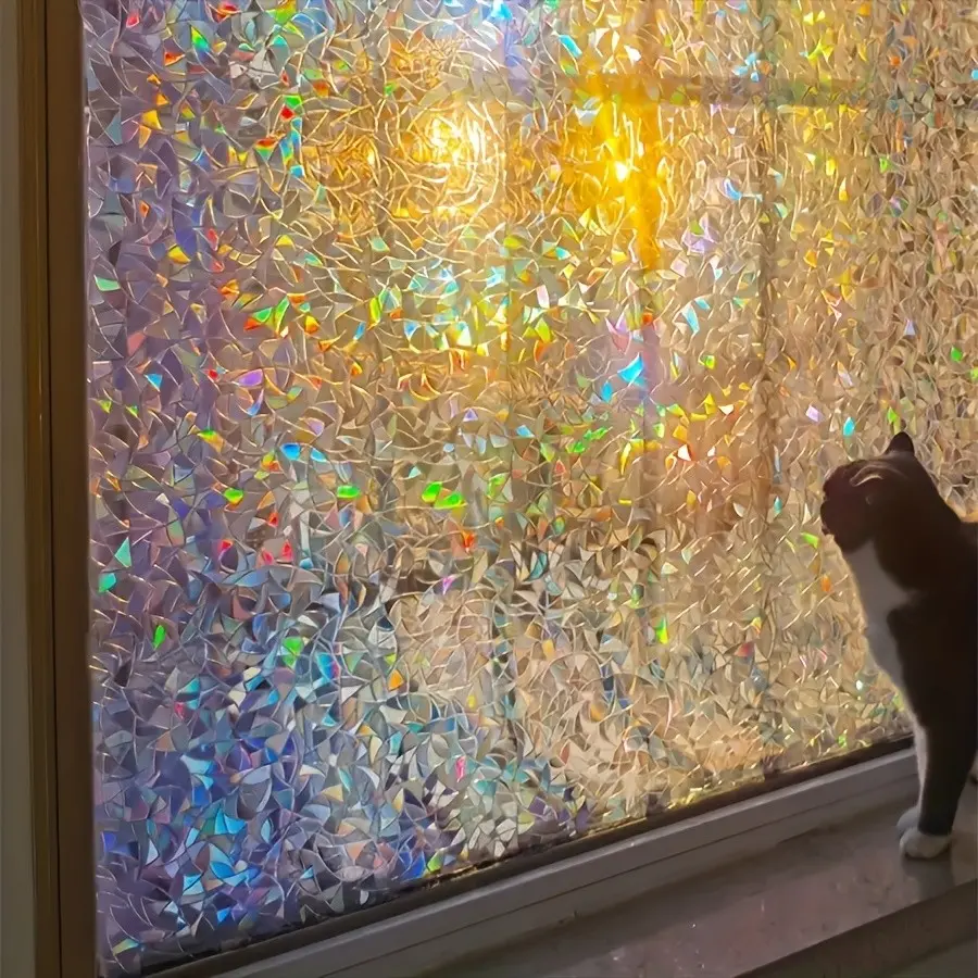 Rainbow Electrostatic Sticker Window Film, Colorful Decorative Glass Film, Anti-UV, Heat Insulation, Privacy Window Film, Home Decor, Window Privacy Films