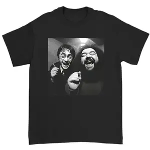 Harry and Hagrid Trip after party Unisex Cotton T Shirt - Humorous Hogwarts Print Graphic Tee - Harry Potter and Hagrid, HP gift