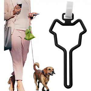 (R) 2 count  Poop Bag Holder,   Bag Holder Carrier for Leash,  Poop Bag Dispenser for Walking Running  Accessory (Black)