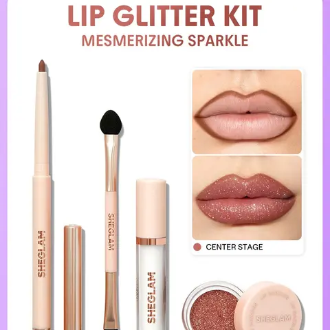 【FREE SHIPPING】SHEGLAM Lip Dazzler Glitter Kit Lip Gloss Set 4 Pcs Long Lasting