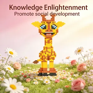 Giraffe 3D Puzzle Building Block Decoration, Home Office Bookshelf Decor, Party Tabletop Display, Ideal Gift for Holidays