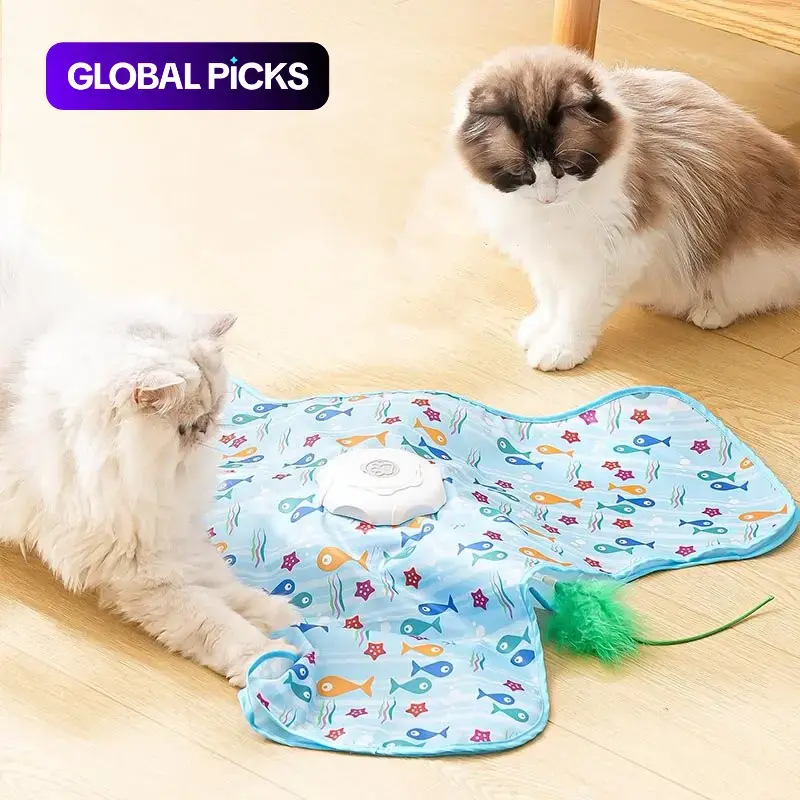 Cat Hunting Hood Toy, Electric Automatic Turntable Pet Toy with Self-Play Stress Relief Design, Automatic Rolling Ball with Fish Design #GLOBAL PICKS