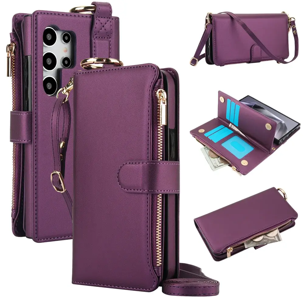Crossbody Wallet Phone Case for Samsung Galaxy S23 S21 FE S25 S24 S22 Plus Note 20 Ultra phone cases cellphone protect smartphone