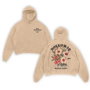 Max Holloway "Blessed" Hoodie, Hawaii Hibicus, UFC Heavy Blend Hoodie, UFC 318 BMF Hoodie, Fan Apparel, Casual Street Style, Direct-to-garment, Breathable Printing