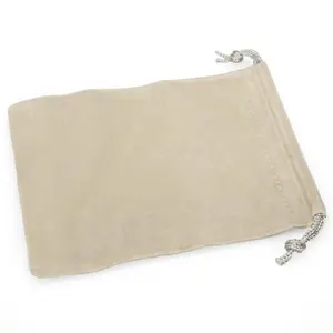 212 MAIN Small Grey Suede Cloth Polyhedral Dice Bag - Ideal for Game, Sports and Softball Activities