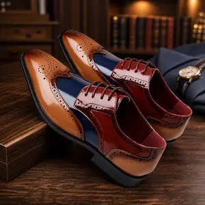 Elevate Your Style: Men's Luxury Wingtip Brogue Oxford Dress Shoes - Premium Patent Finish Must-Haves for Wedding, Prom & Business