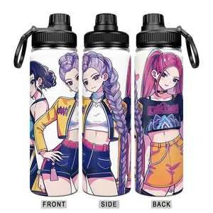 22oz Sport Water Bottle, 304 Stainless Steel Insulated Tumbler, Large Capacity, Portable, K-Pop Design, Ideal for Outdoor Activities, Gifts